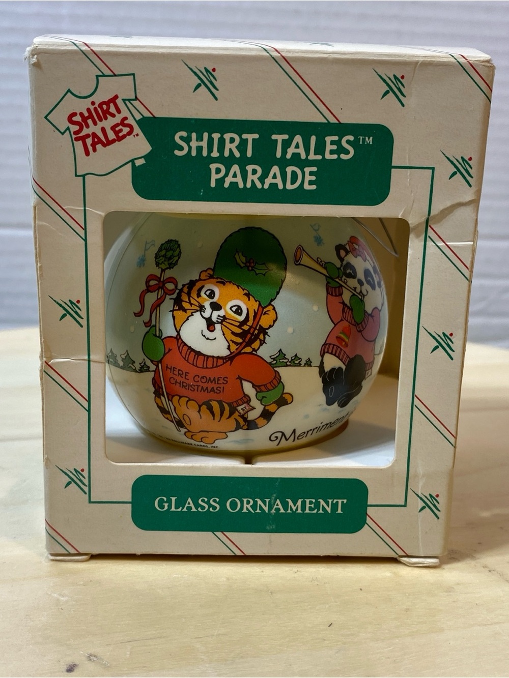 Vintage 1983 Hallmark Gen X SHIRT TALES PARADE Glass Ball Ornament Nostalgia